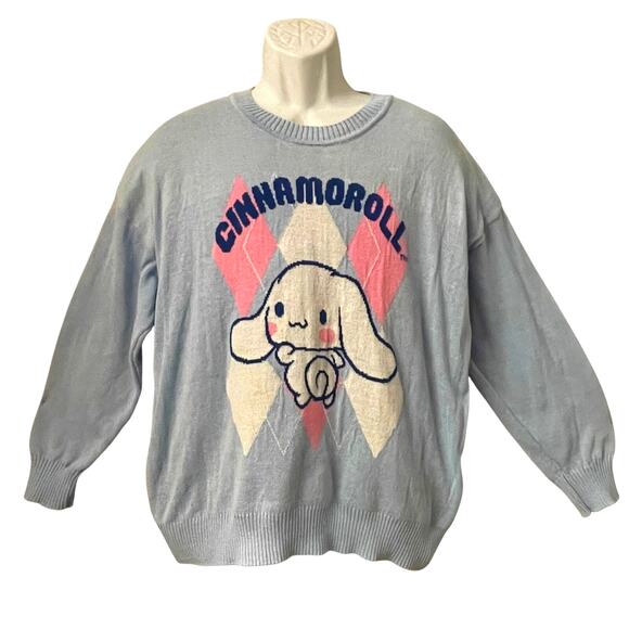 Hybrid Apparel Sanrio CINNAMOROLL Argyle Sweater Size Medium - Picture 1 of 4